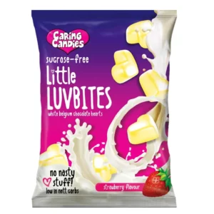 100g No Added Sugar STRAWBERRY flavoured White Chocolate LuvBites